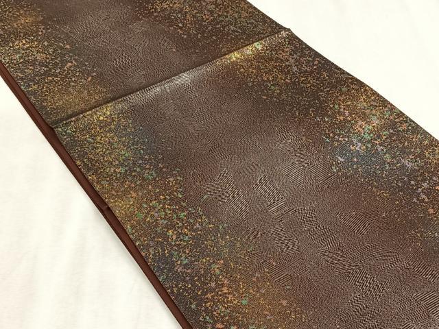 平和屋着物◎六通柄袋帯　霞文　金糸　正絹　逸品　CABJ6185yk