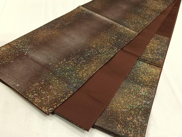 平和屋着物◎六通柄袋帯　霞文　金糸　正絹　逸品　CABJ6185yk