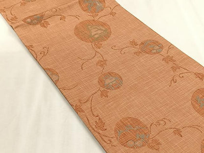平和屋着物◎六通柄袋帯　風景蔦の葉丸文　正絹　逸品　未使用　CABJ6186yk
