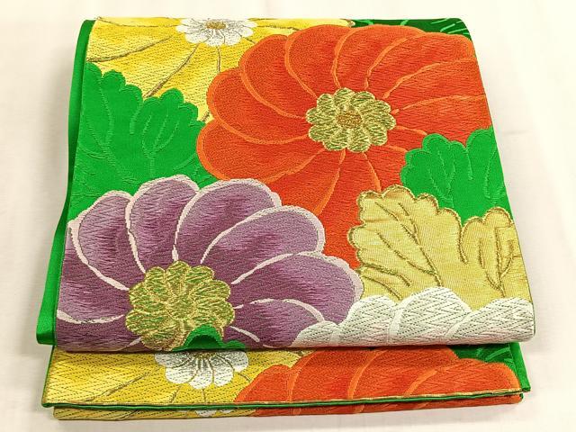 平和屋着物◎六通柄袋帯　舞花文　金銀糸　正絹　逸品　CABJ6188yk