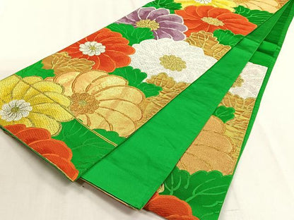 平和屋着物◎六通柄袋帯　舞花文　金銀糸　正絹　逸品　CABJ6188yk