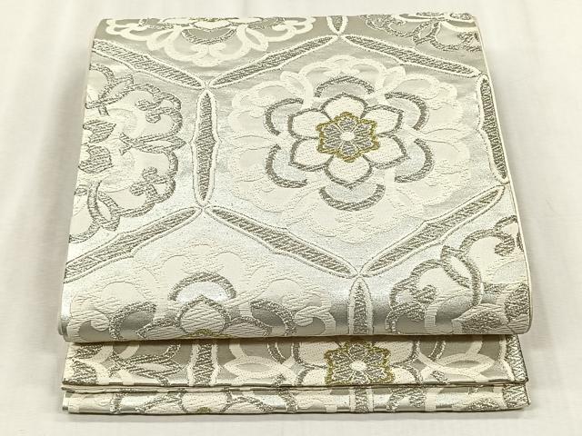 平和屋着物◎六通柄袋帯　亀甲花文　金銀糸　正絹　逸品　CABJ6201yk