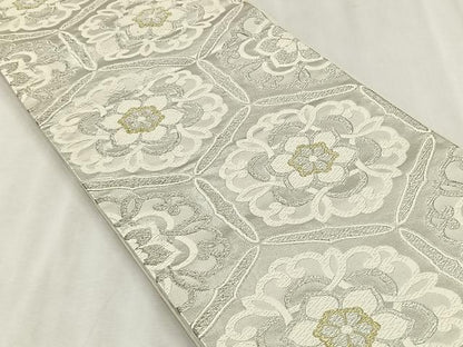 平和屋着物◎六通柄袋帯　亀甲花文　金銀糸　正絹　逸品　CABJ6201yk