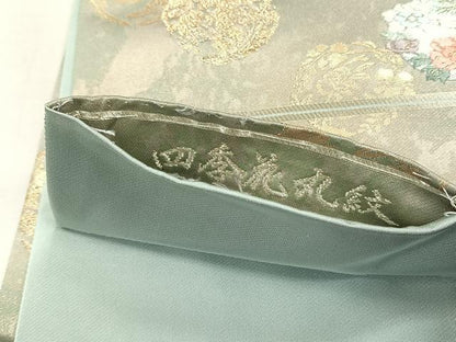 平和屋着物◎六通柄袋帯　唐織　四季花丸紋　金銀糸　引箔　正絹　逸品　CABJ6204yk