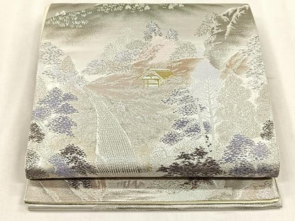 平和屋着物◎六通柄袋帯　清滝の四季　二重箔錦　正絹　逸品　未使用　CABJ6206yk