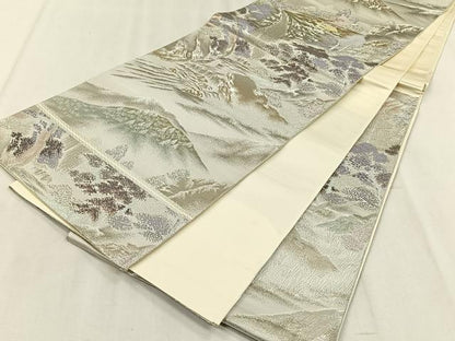 平和屋着物◎六通柄袋帯　清滝の四季　二重箔錦　正絹　逸品　未使用　CABJ6206yk