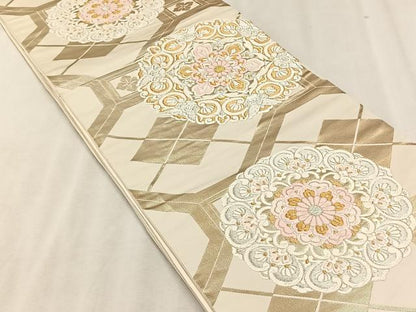 平和屋着物◎六通柄袋帯　唐織　正倉院花唐草文　金銀糸　正絹　逸品　CABJ6211yk