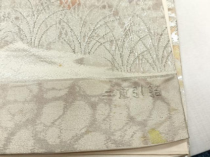 平和屋着物◎西陣　村田織物謹製　六通柄袋帯　古京錦　二重引箔　銀糸　正絹　逸品　未使用　CABJ6215yk