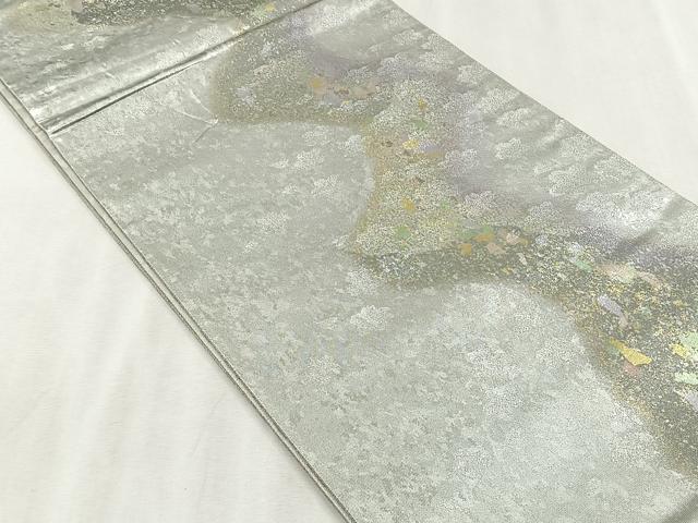 平和屋着物◎六通柄袋帯　霞文　引箔　正絹　逸品　CABJ6216yk