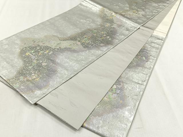 平和屋着物◎六通柄袋帯　霞文　引箔　正絹　逸品　CABJ6216yk