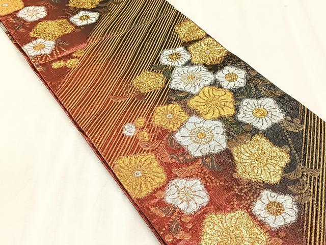 平和屋着物◎六通柄袋帯　辻が花　金銀糸　正絹　逸品　CABJ6220yk