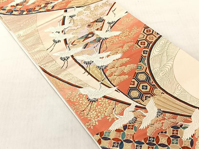 平和屋着物◎六通柄袋帯　華翔金彩錦　創美彩箔　正絹　逸品　CABJ6221yk