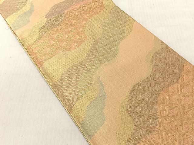 平和屋着物◎佐賀錦　六通柄袋帯　道長吉祥文　金糸　正絹　逸品　CABJ6224yk