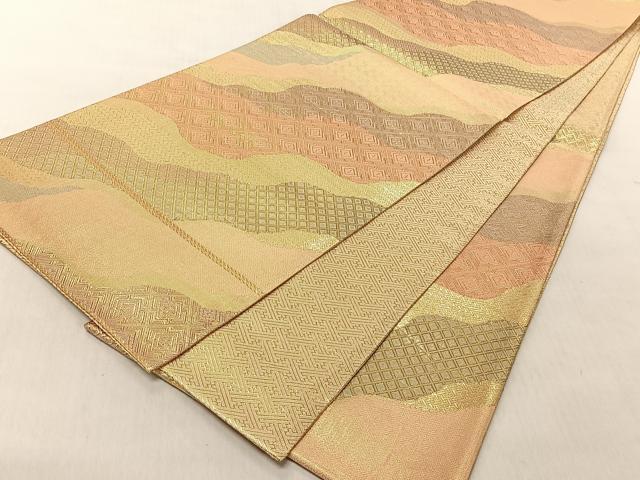 平和屋着物◎佐賀錦　六通柄袋帯　道長吉祥文　金糸　正絹　逸品　CABJ6224yk