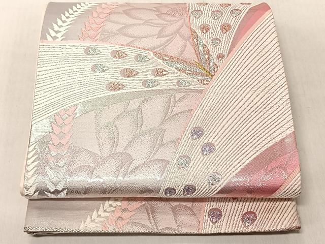 平和屋着物◎六通柄袋帯　花蝶文　金銀糸　正絹　逸品　CABJ6233yk