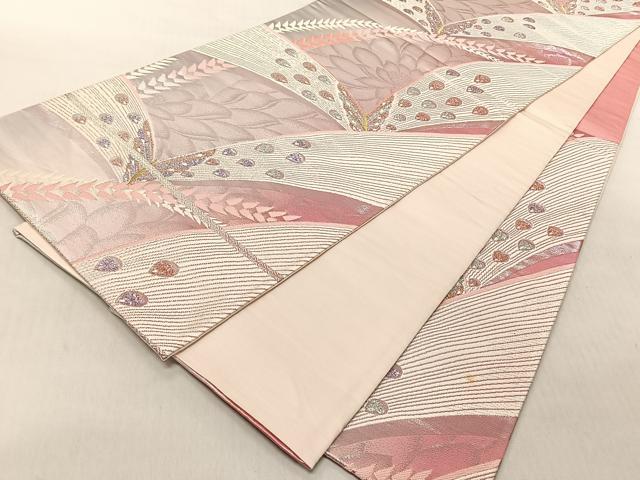 平和屋着物◎六通柄袋帯　花蝶文　金銀糸　正絹　逸品　CABJ6233yk
