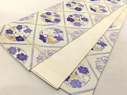 平和屋着物◎審査が錦　六通柄袋帯　草花丸文　やまとオリジナル　金銀糸　正絹　逸品　CABJ6234yk