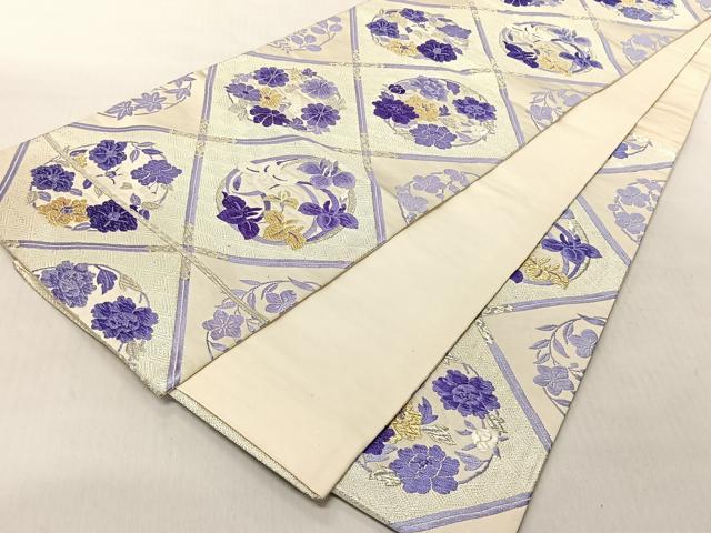 平和屋着物◎審査が錦　六通柄袋帯　草花丸文　やまとオリジナル　金銀糸　正絹　逸品　CABJ6234yk
