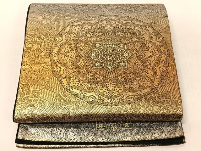 平和屋着物◎六通柄袋帯　花唐草文　金銀糸　正絹　逸品　CABJ6241yk