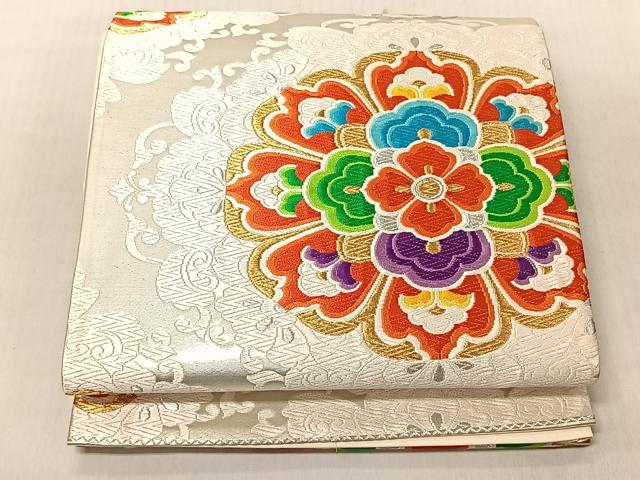 平和屋着物◎六通柄袋帯　唐織　舞花文　金銀糸　正絹　逸品　CABJ6242yk