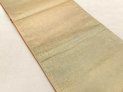 平和屋着物◎全通柄袋帯　霞文　金糸　正絹　逸品　CABJ6244yk