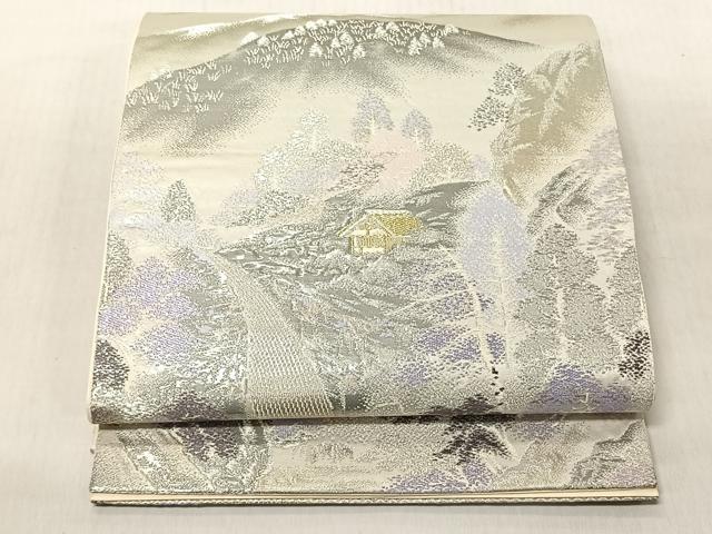 平和屋着物◎六通柄袋帯　清滝の四季　プラチナ二重箔錦　正絹　逸品　CABJ6247yk