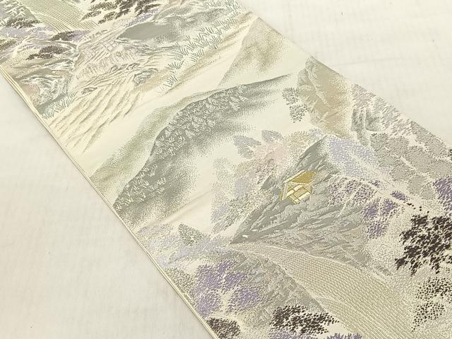 平和屋着物◎六通柄袋帯　清滝の四季　プラチナ二重箔錦　正絹　逸品　CABJ6247yk
