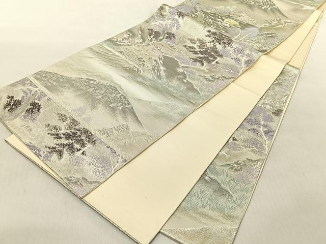 平和屋着物◎六通柄袋帯　清滝の四季　プラチナ二重箔錦　正絹　逸品　CABJ6247yk