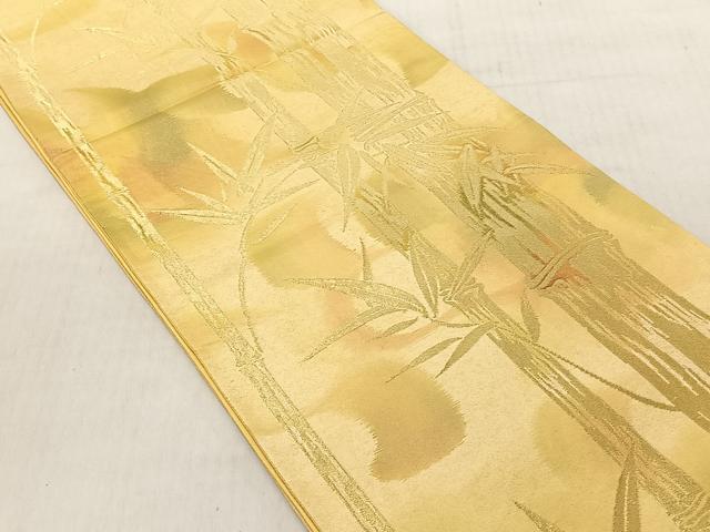 平和屋着物◎六通柄袋帯　笹竹文　金糸　正絹　逸品　CABJ6249yk