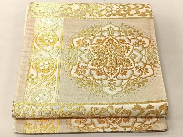 平和屋着物◎六通柄袋帯　正倉院花唐草文　金銀糸　正絹　逸品　CABJ6255yk