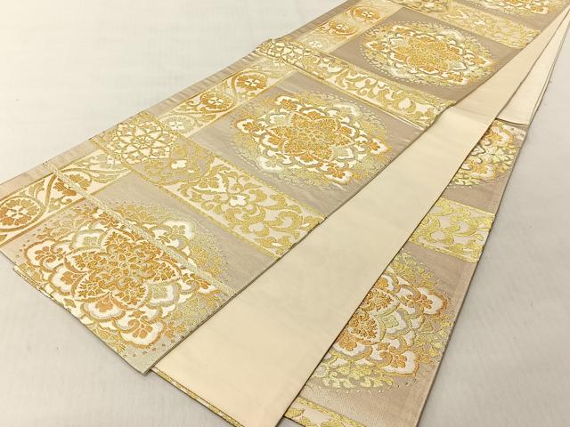 平和屋着物◎六通柄袋帯　正倉院花唐草文　金銀糸　正絹　逸品　CABJ6255yk