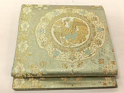 平和屋着物◎六通柄袋帯　絵皿鳳凰花唐草文　金糸　正絹　逸品　CABJ6274yk