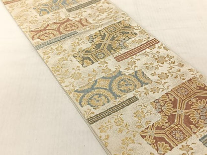 平和屋着物◎六通柄　本袋帯　花鳥文　金銀糸　正絹　逸品　CABJ6275yk
