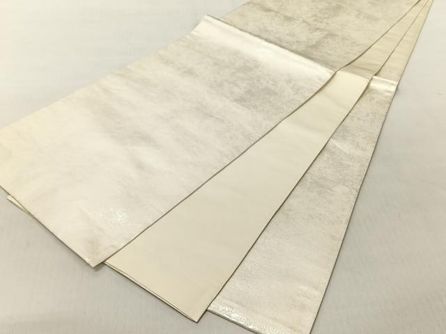 平和屋着物◎六通柄袋帯　霞文　銀糸　正絹　逸品　CABJ6277yk