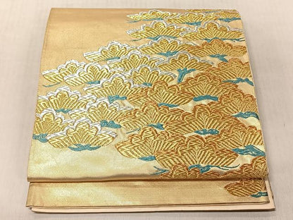 平和屋着物◎太鼓柄袋帯　松　金銀糸　正絹　逸品　CABJ6287yk