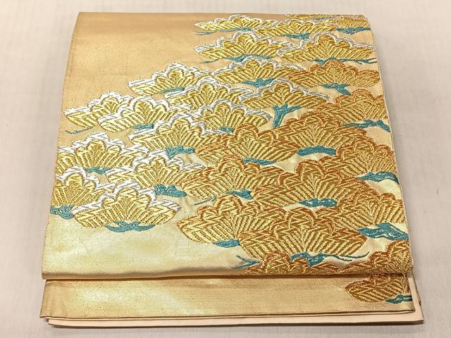 平和屋着物◎太鼓柄袋帯　松　金銀糸　正絹　逸品　CABJ6287yk