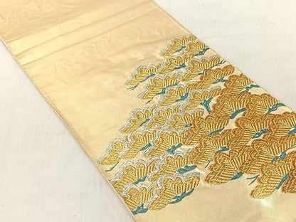 平和屋着物◎太鼓柄袋帯　松　金銀糸　正絹　逸品　CABJ6287yk