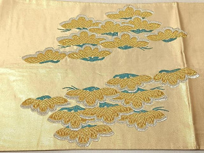 平和屋着物◎太鼓柄袋帯　松　金銀糸　正絹　逸品　CABJ6287yk