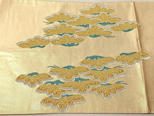平和屋着物◎太鼓柄袋帯　松　金銀糸　正絹　逸品　CABJ6287yk