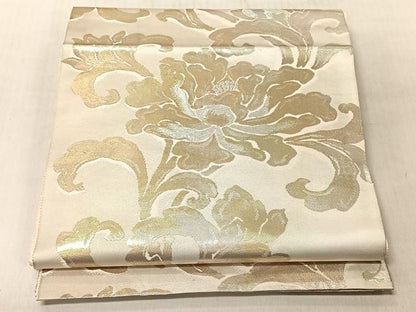 平和屋着物◎六通柄袋帯　花唐草文　金銀糸　正絹　逸品　CABJ6292yk