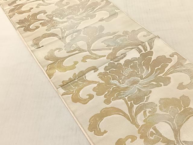 平和屋着物◎六通柄袋帯　花唐草文　金銀糸　正絹　逸品　CABJ6292yk