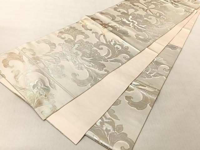 平和屋着物◎六通柄袋帯　花唐草文　金銀糸　正絹　逸品　CABJ6292yk