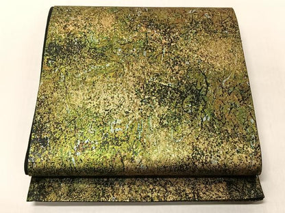 平和屋着物◎六通柄袋帯　霞文　金糸　正絹　逸品　CABJ6294yk