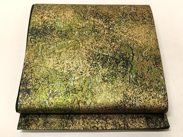 平和屋着物◎六通柄袋帯　霞文　金糸　正絹　逸品　CABJ6294yk