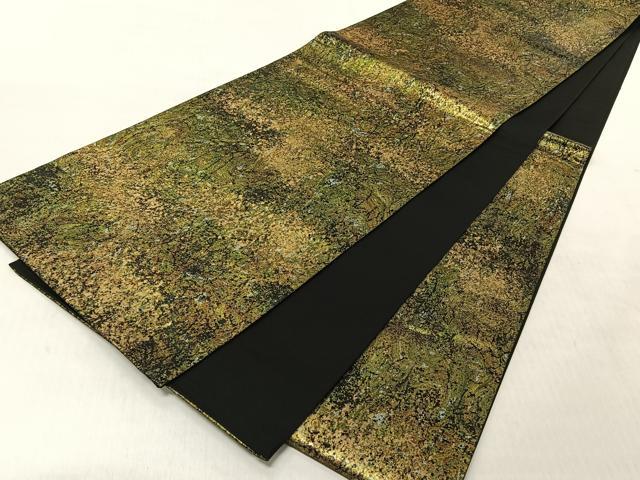 平和屋着物◎六通柄袋帯　霞文　金糸　正絹　逸品　CABJ6294yk