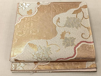 平和屋着物◎六通柄袋帯　唐織　道長裂有栖川文様　金銀糸　正絹　逸品　CABJ6295yk