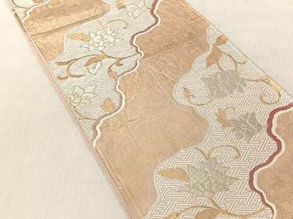 平和屋着物◎六通柄袋帯　唐織　道長裂有栖川文様　金銀糸　正絹　逸品　CABJ6295yk