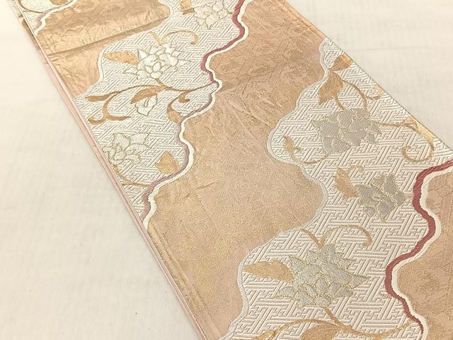 平和屋着物◎六通柄袋帯　唐織　道長裂有栖川文様　金銀糸　正絹　逸品　CABJ6295yk
