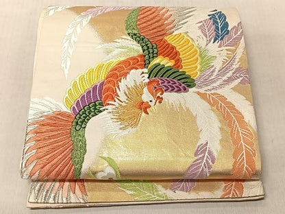 平和屋着物◎六通柄袋帯　唐織　瑞兆鳳凰文　金銀糸　正絹　逸品　CABJ6303yk
