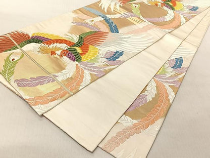 平和屋着物◎六通柄袋帯　唐織　瑞兆鳳凰文　金銀糸　正絹　逸品　CABJ6303yk